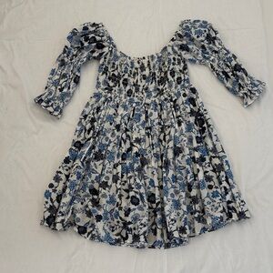 Misa Los Angeles Blue and Black Floral Mini Dress